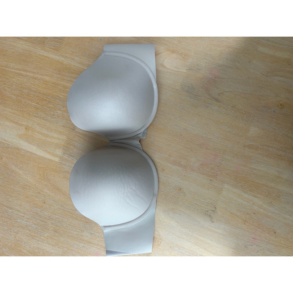 SPANX Strapless Push Up Bra‎ Beige 34DD Convertible Seamless Smoothing